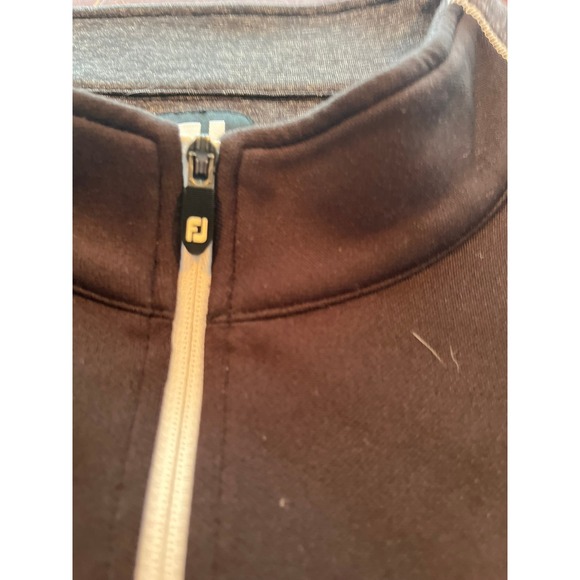 FJ FootJoy RBC Mens Golf 1/4 Zip Pullover Sweater XL Black Heathered Performance - Picture 3 of 10